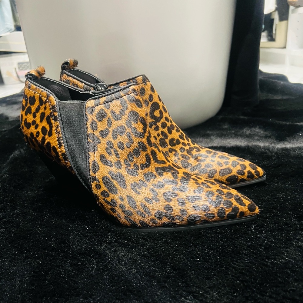 Franco Sarto Brown and Black Ankle Boots Sleek Chelsea Style